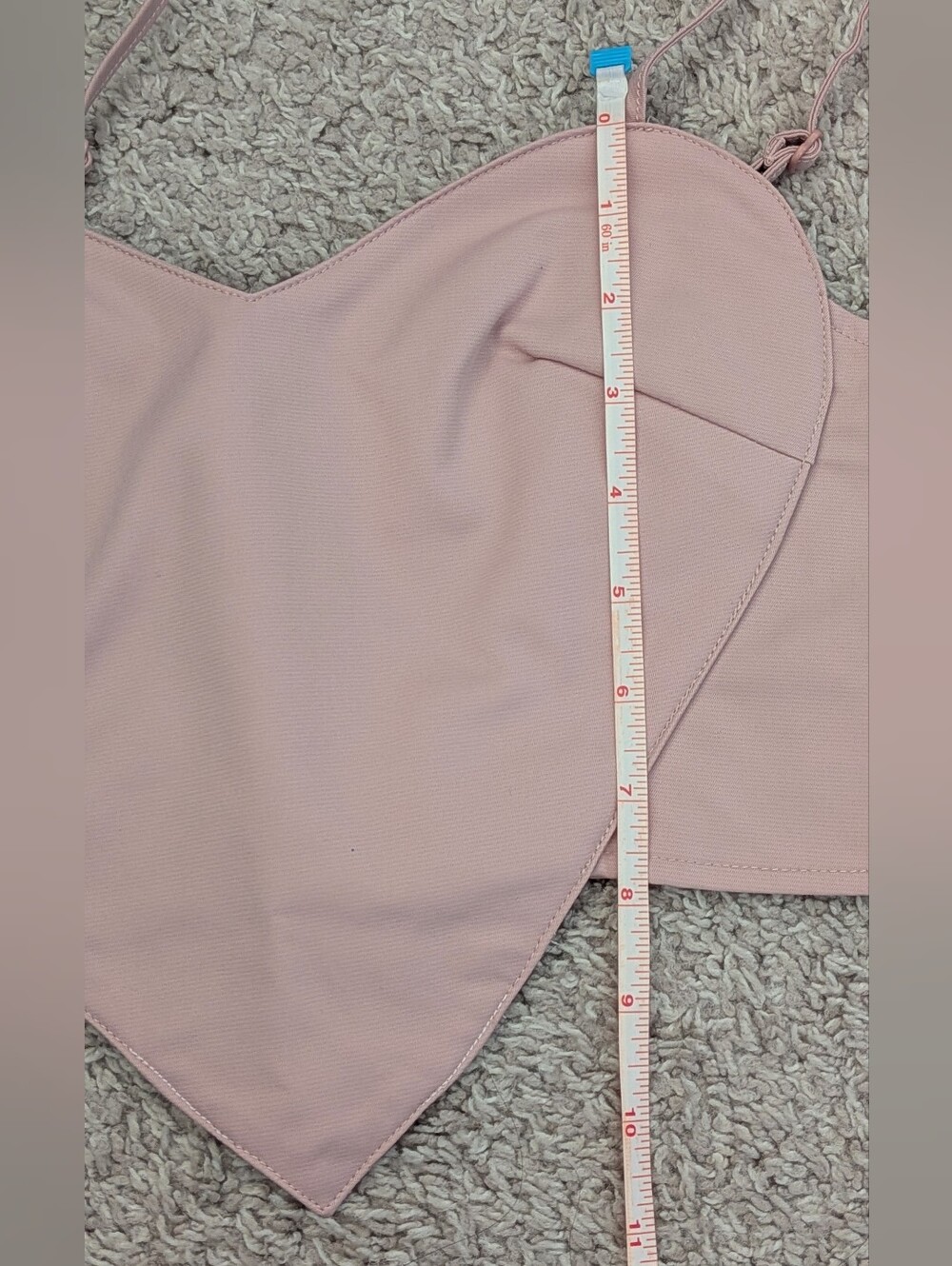 Shein Light Pink Heart Crop Tank Top XS - Picture 2 of 3